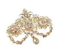 Broche en cristaux arabes colorés avec motifs creux élégants et pompons pour femme Maroc, One Size, Comme décrit