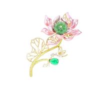 Broche en cuivre sophistiquée en forme de fleur de nénuphar artistique - Accessoire polyvalent pour robes, manteaux, cadeaux, élégante broche nénuphar