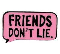 Broche en émail avec citations à thème, « Never Give Up » et « Live in the Present », Klein, Métal non précieux