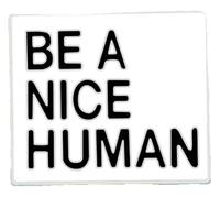 Broche en émail avec citations à thème, « Never Give Up » et « Live in the Present », Klein, Métal non précieux