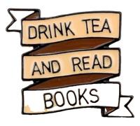 Broche en émail avec citations à thème, « Never Give Up » et « Live in the Present », Klein, Métal non précieux