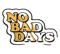 Broche en émail avec citations à thème, « Never Give Up » et « Live in the Present », Klein, Métal non précieux