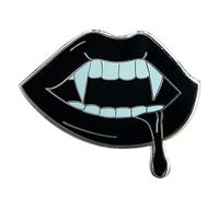 Broche en émail avec crocs de vampire en émail pour sac à dos, chapeau, sac, collier, épinglettes pour femmes et hommes, bijoux gothiques, hip-hop, accessoires d'Halloween, métal, sans pierre