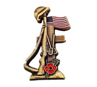 Broche en émail avec drapeau américain pour la journée des anciens combattants des États-Unis, Métal, Sans pierre précieuse
