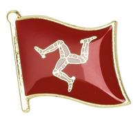 Broche en émail avec drapeau de l'île de Man Mann Triskel trois jambes blindées Éperons dorés Manx rouge armoiries de la Grande-Bretagne dépendance de la Couronne de l'État britannique 1,7 cm, 0.66