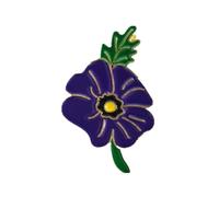 Broche en émail avec motif fleur de coquelicot violet 2025, Métal
