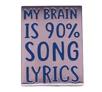 Broche en émail avec paroles de My Brain Is 90% Song - Accessoires de bijoux - Métal et acier inoxydable - Sans pierre précieuse