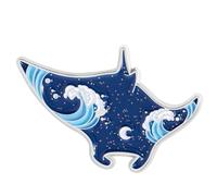 Broche en émail avec vie marine insigne scintillant avec dauphin et designs Épinglette en alliage léger pour accessoires Émail Badge Cadeau, taille unique, comme décrit