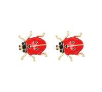 Broche en émail coccinelle insecte pour femme et homme Rouge, 3.3 x 3cm, Plastique, comme description