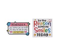 Broche en émail coloré pour enfant « Be The Reason Someone Smiles Today », taille unique