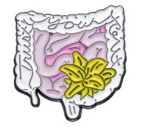 Broche en émail : cœur, poumons, intestin, cerveau et système nerveux, Klein, Métal non précieux