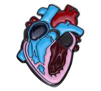 Broche en émail : cœur, poumons, intestin, cerveau et système nerveux, Klein, Métal non précieux