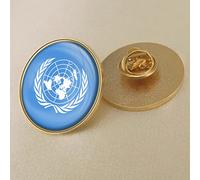 Broche en Émail du Drapeau De L'Onu des Nations Unies,Épinglette en Émail De Fleur Nationale,Badge Sac À Dos Vêtements Accessoires Bijoux Cadeau,Insignes De Revers Bricolage,Épingles À Bouton E