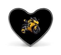 Broche en émail en forme de cœur, style motard classique, accessoire de costume pour mariage ou soirée.