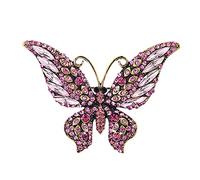 Broche en émail et cristal pour femmes et filles, grande broche de Noël en forme de papillon, broche de Noël avec strass brillants, broche pour écharpe, Métal, Zircon cubique