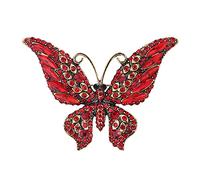 Broche en émail et cristal pour femmes et filles, grande broche de Noël en forme de papillon, broche de Noël avec strass brillants, broche pour écharpe, Métal, Zircon cubique