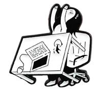 Broche en émail fille en colère : charme rebelle