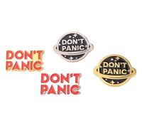 Broche en émail : globe « Don't Panic » - Broche planète, Klein, Métal non précieux
