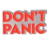 Broche en émail : globe « Don't Panic » - Broche planète, Klein, Métal non précieux