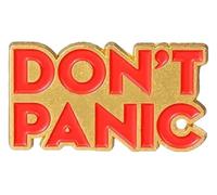 Broche en émail : globe « Don't Panic » - Broche planète, Klein, Métal non précieux