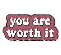 Broche en émail heureux : aimez-vous vous-même, vous êtes la valeur Broche Insigne, Klein, Métal non précieux