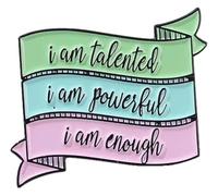 Broche en émail heureux : aimez-vous vous-même, vous êtes la valeur Broche Insigne, Klein, Métal non précieux