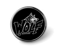 Broche en émail Loup à crocs, insigne, bouton, épinglette pour sac à dos, chapeau, mignon et amusant, 2,5 cm