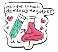 Broche en émail : molécule chimique, tube à essai, cerveau, seringue | Épinglette, Klein, Métal non précieux