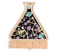 Broche en émail : molécule chimique, tube à essai, cerveau, seringue | Épinglette, Klein, Métal non précieux