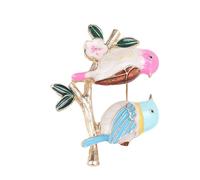 Broche en émail oiseau sur branche Bijoux de style coréen pour femme Élégante Broche pour robe Accessoire quotidien Bijoux oiseaux élégants, taille unique, Comme décrit