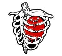 Broche en émail organe anatomique, cœur, cerveau, poumon, utérus, Klein, Métal non précieux