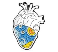 Broche en émail organe anatomique, cœur, cerveau, poumon, utérus, Klein, Métal non précieux