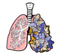 Broche en émail organe anatomique, cœur, cerveau, poumon, utérus, Klein, Métal non précieux