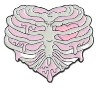 Broche en émail organe anatomique, cœur, cerveau, poumon, utérus, Klein, Métal non précieux