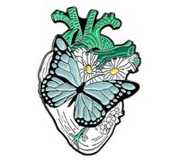 Broche en émail organe anatomique, cœur, cerveau, poumon, utérus, Klein, Métal non précieux