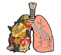 Broche en émail organe anatomique, cœur, cerveau, poumon, utérus, Klein, Métal non précieux