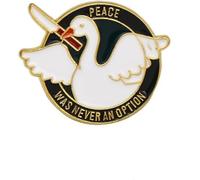 Broche en émail Peace Was Never An Option avec fermoir papillon à l'arrière, taille unique, Acier allié