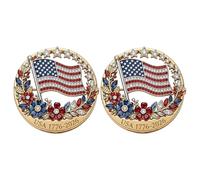 Broche en émail pour 250e anniversaire de mariage des États-Unis de 5,1 cm, rouge, blanc, bleu 1776-2026, étoile patriotique florale, badge pour le jour de l'indépendance, 250e anniversaire de mariage
