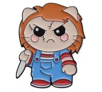 Broche en émail pour enfant Chucky Doll Play Horreur Movie Halloween Chat Chaton Kitty mignon Kawaii 3 cm, 1.2 Inches, Émail, émail