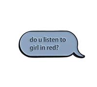 Broche en émail souple avec inscription « Do You Listen To Girl in Red Code », 1.25 inches, Métal, Étoile