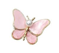 Broche en forme d'aile de papillon et de perles incrustées de bijoux confortables à porter en alliage - Fermoir - Pour un usage quotidien, taille unique, Comme décrit