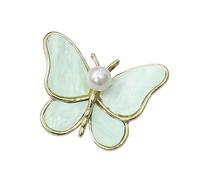 Broche en forme d'aile de papillon et de perles incrustées de bijoux confortables à porter en alliage - Fermoir - Pour un usage quotidien, taille unique, Comme décrit