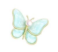 Broche en forme d'aile de papillon et de perles incrustées de bijoux confortables à porter en alliage - Fermoir - Pour un usage quotidien, taille unique, Comme décrit
