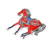Broche en forme d'animal - 1 pièce - Élégant badge cheval en alliage - Décoration de tenue unique - Accessoire classique en métal de zinc pour homme et femme - Bl, Siehe Beschreibung, Zinc