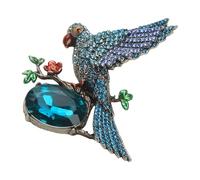 Broche en forme d'animal en forme d'aile déployée avec cristaux - Design vintage - Unisexe - Pour cadeau - Épingle à corsage vintage