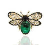 Broche en forme d'animal pour femme - Broche insecte en strass - Broche en perle - Décoration de fête des mères, mariage, anniversaire, cadeau pour maman et épouse, Acier allié, Zircon cubique