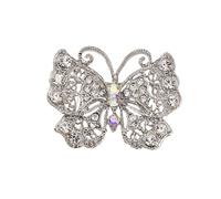 Broche en forme d'animal scintillante avec fermoir sécurisé, design en alliage léger pour les fêtes et accessoire de mode formel et tendance en cristal, Einheitsgröße, comme décrit