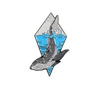 Broche en forme de baleine de l'océan en forme de diamant en émail pour barbecue, Acier inoxydable, Sans pierre précieuse