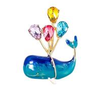 Broche en forme de baleine ludique avec ballons - Joli design de dessin animé - Alliage et strass - Pour étudiants - Unisexe - Accessoire de ballon, TAILLE UNIQUE, Comme décrit