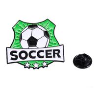 Broche en forme de ballon de football Vert 2,7 cm Design léger | Alliage de zinc, résistant à la décoloration, texture dure, thème football, protection contre l'usure quotidienne